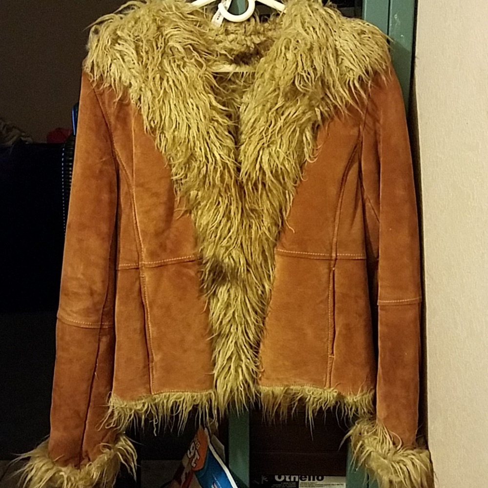 MODA International suede jacket faux fur